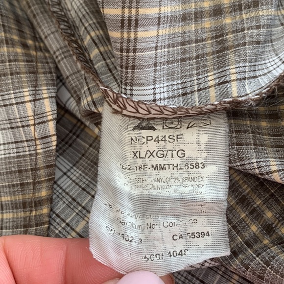 Wrangler Outdoor Series Grey Checkered Long Sleeve Button Down Size XL - Picture 9 of 14